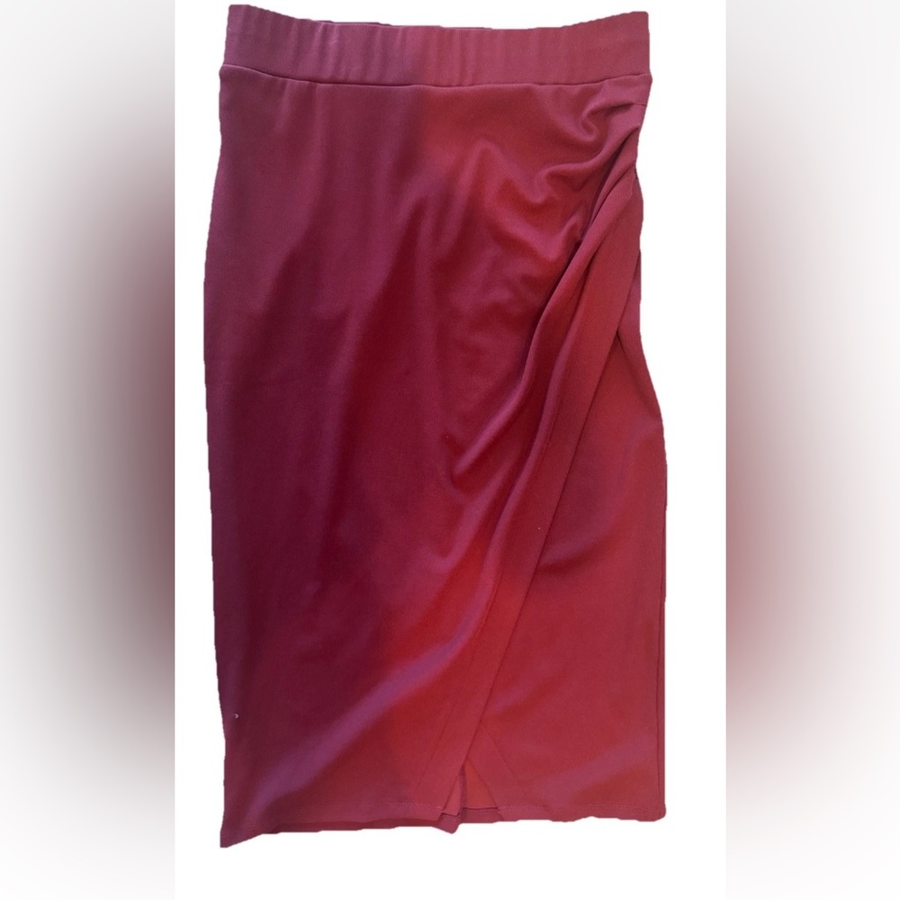 Ann Taylor XS Skirt Red Slit Pencil Sexy Glam XS Red Classy Office XS Stretch